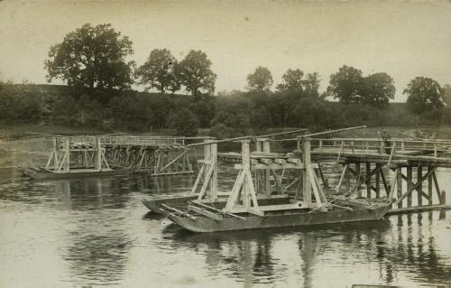 Most polowy na rzece Wilji w okolicach Wilna, 10 sierpnia 1930