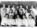 Grupa kobiet uwolnionych z łagru w Krasawinie (obw. Wołogda, ZSRR).