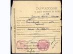 Dokument poświadczający prawo do repatriacji do Polski wystawiony dla Aldony Jackiewicz.