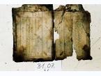 Fragment dokumentu jednego z jeńców polskich ze Starobielska, ofiary zbrodni katyńskiej, znaleziony przy szczątkach.