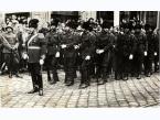 Ceremonia pogrzebowa Marszałka Józefa Piłsudskiego w Krakowie. Kompania 16 p.p. armii rumuńskiej w kondukcie pogrzebowym.
