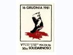 Znaczek podziemny z okazji 5. rocznicy pacyfikacji strajku górników w KWK Wujek 16 grudnia 1986